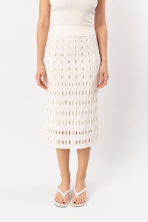 Jonathan Simkhai Billie Knit Midi Skirt - White