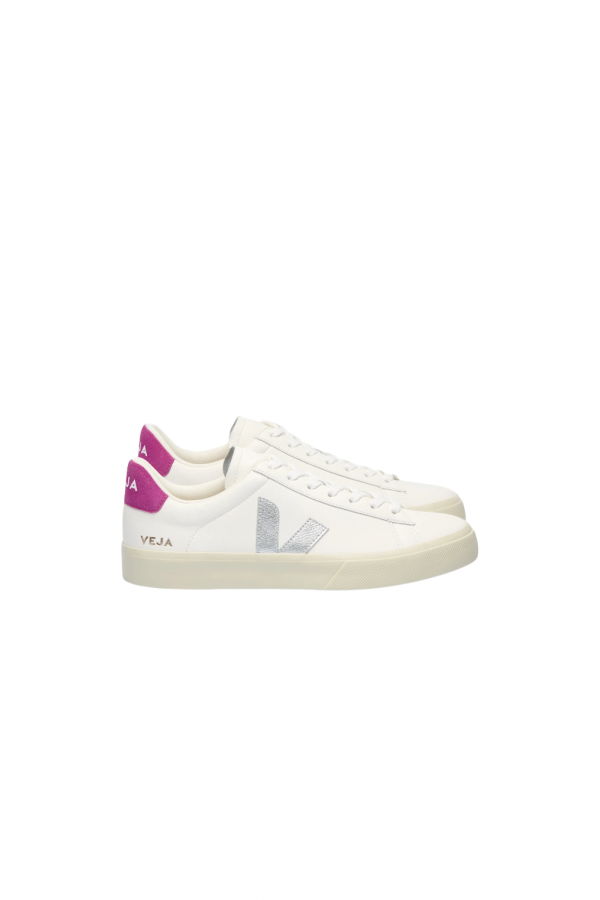 VEJA Campo Leather Sneakers - White / Silver / Ultraviolet