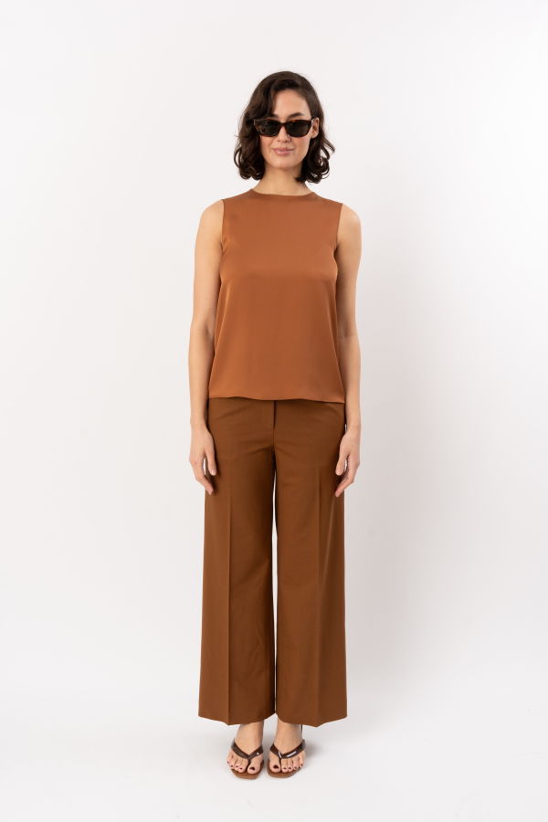 Theory Straight Classic Pant - Dark Cognac