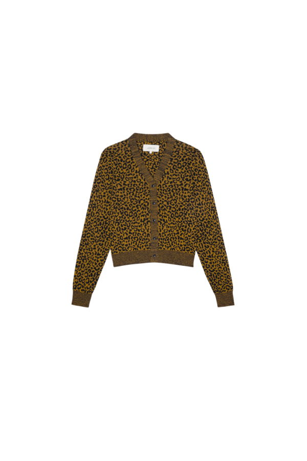 The Great. The Shrunken V-Neck Cardigan - Leopard