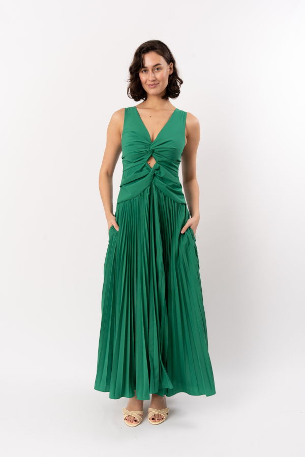 Jonathan Simkhai Vivianne Cotton Midi Dress - Kelly Green