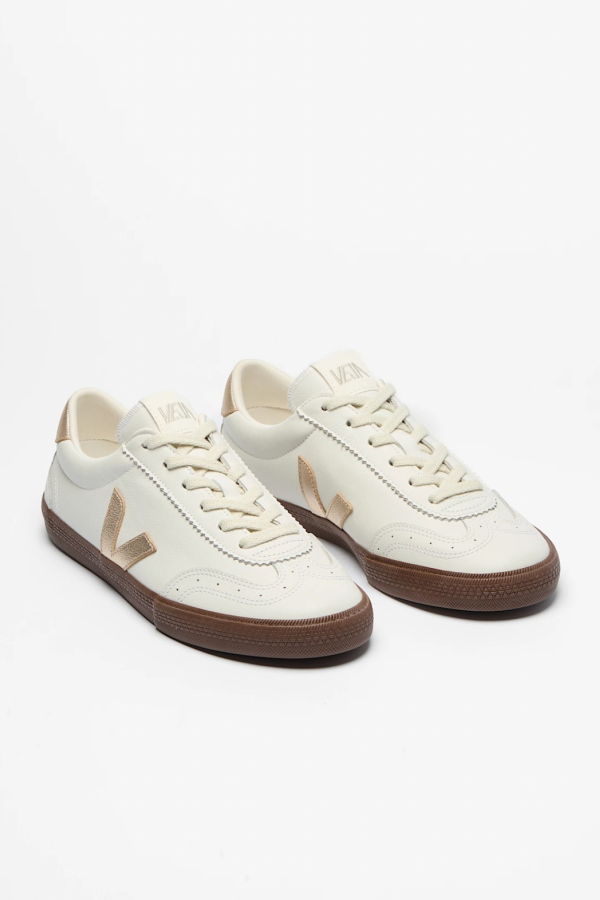 VEJA Volley Leather Sneaker - White / Platine / Bark