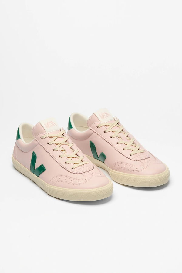 VEJA Volley Leather Sneaker - Petale Golf Calcaire