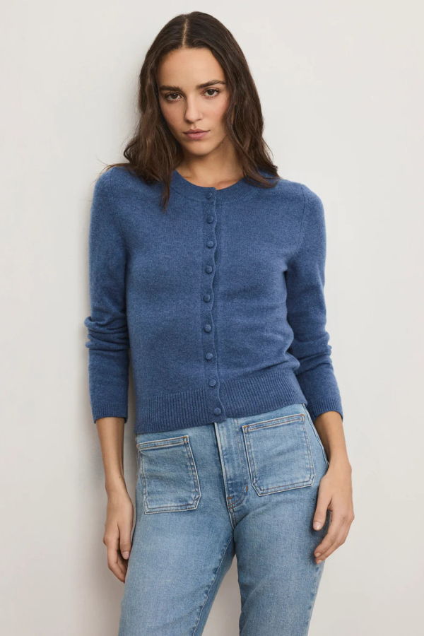 Veronica Beard Daro Cashmere Cardigan - Blue Coast