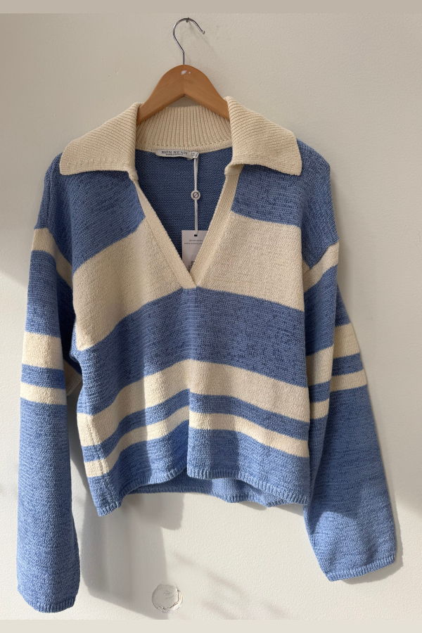 Mon Renn Cosmo Knit Jumper - Blue and Cream Stripe