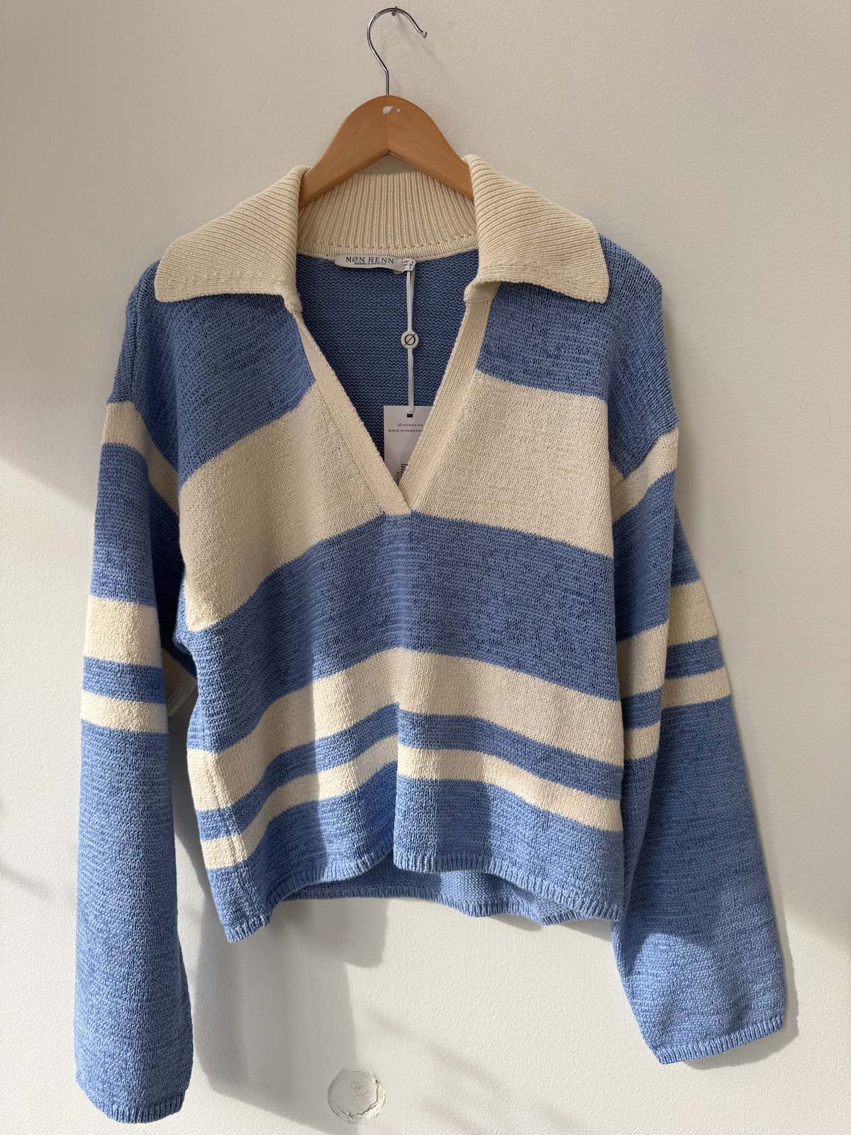 Mon Renn Cosmo Knit Jumper - Blue and Cream Stripe - Image 1 of 1