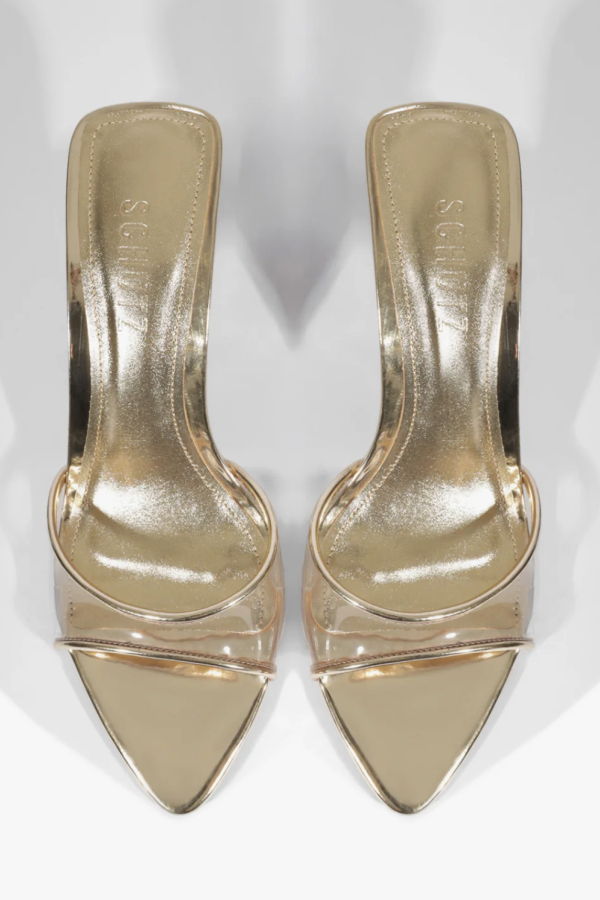Schutz Elodie Vinyl Sandal - Platinum