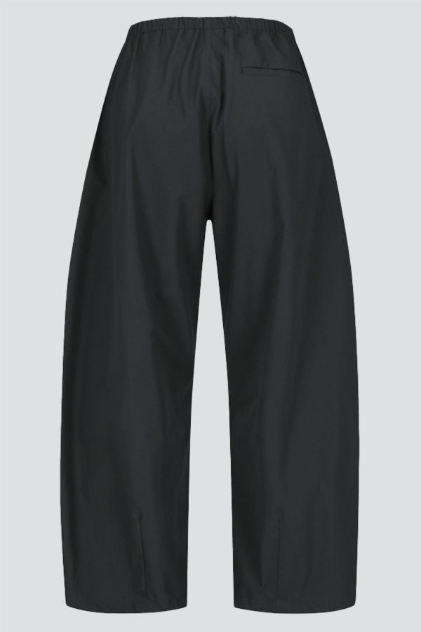 AMOMENTO Drawstring Wide Fatigue Pants - Charcoal