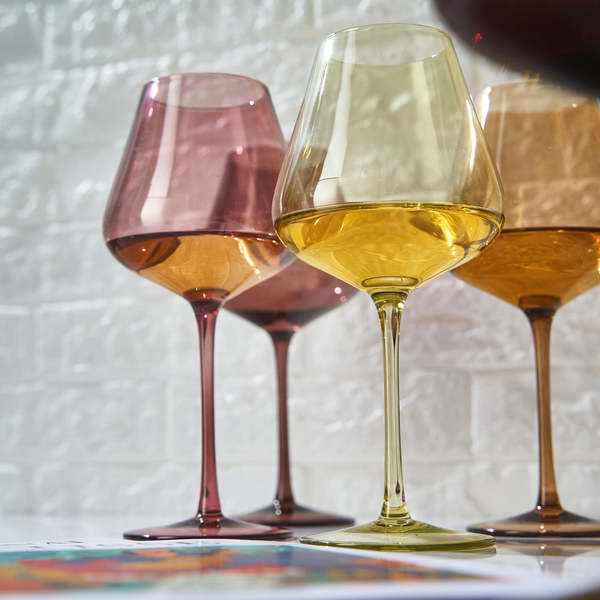 Wine Savant Terracotta Mars Crystal Wine Glasses