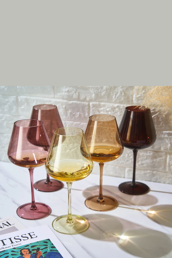 Wine Savant Terracotta Mars Crystal Wine Glasses