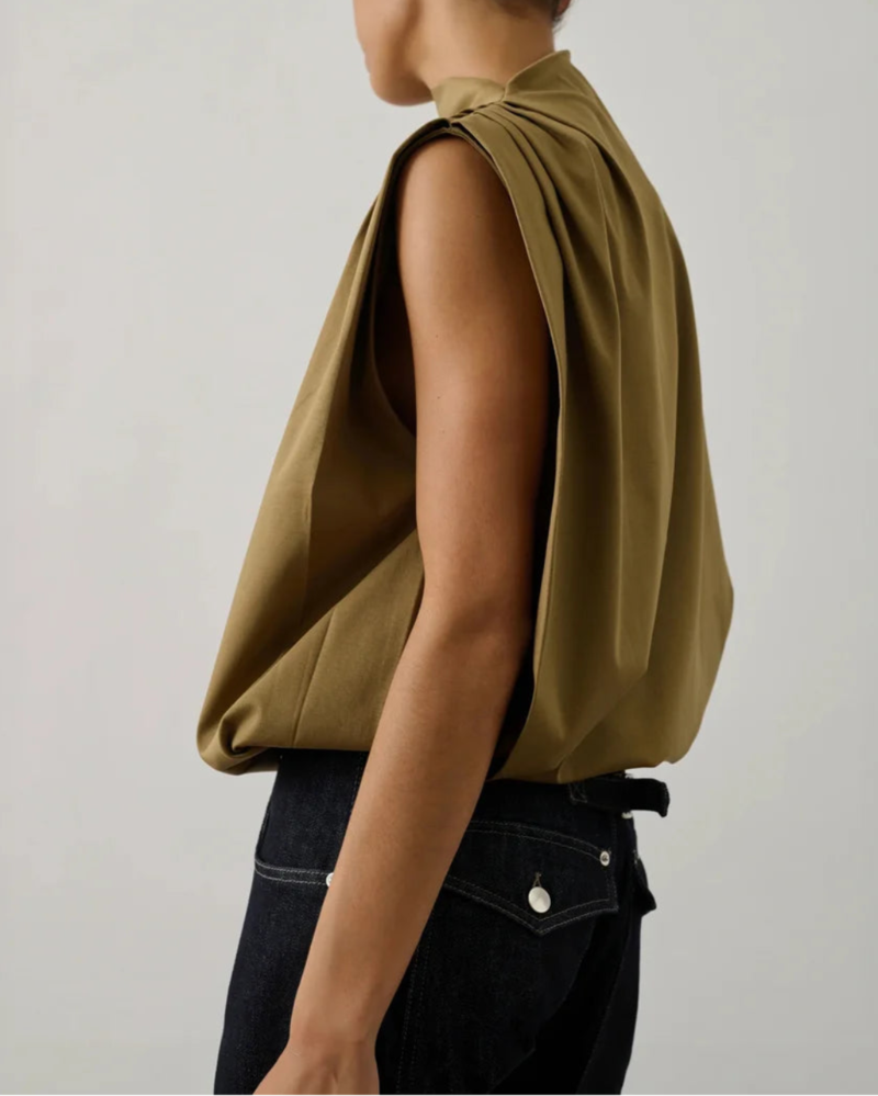 Soeur Idris Oversized Sleeveless Top - Green