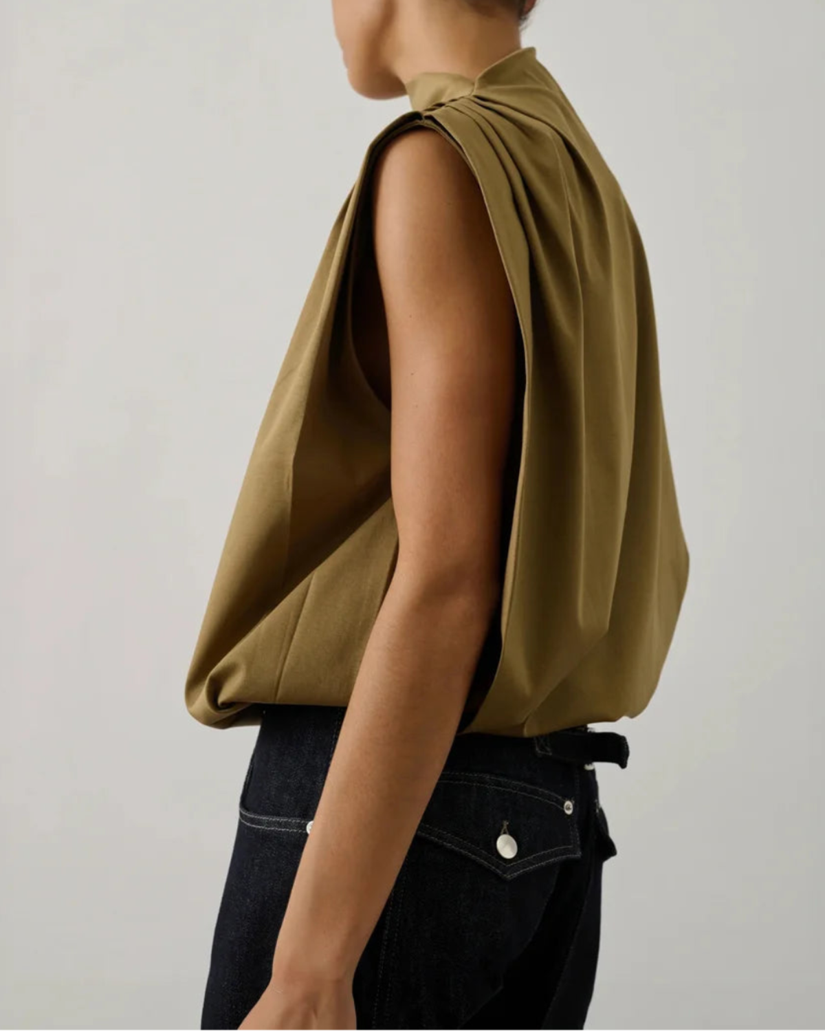 Soeur Idris Oversized Sleeveless Top - Green - Image 3 of 4
