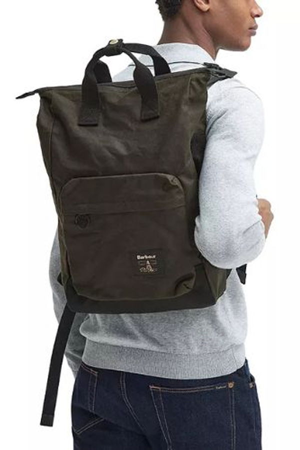 Barbour Field Wax Backpack - Olive/Black