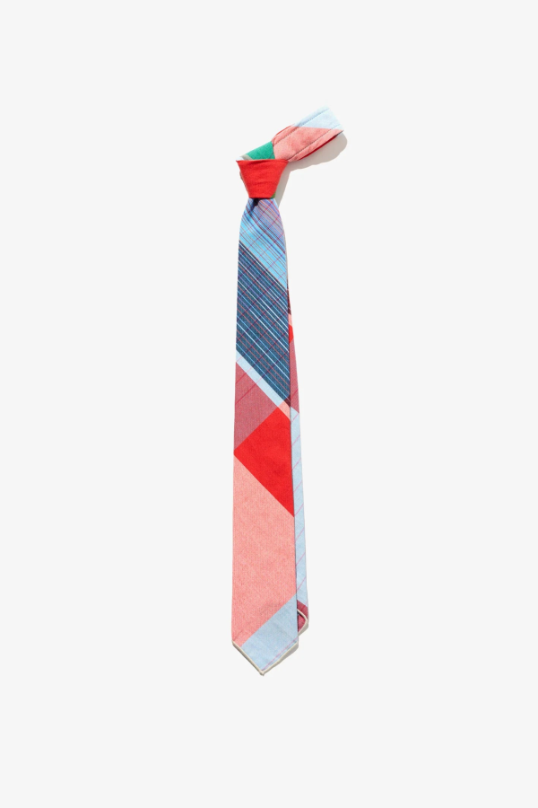 Engineered Garments Narrow Big Madras Plaid Tie - Red