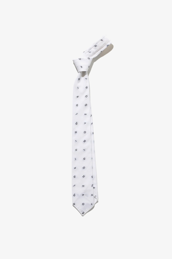 Engineered Garments Narrow Alphabet Embroidery Tie