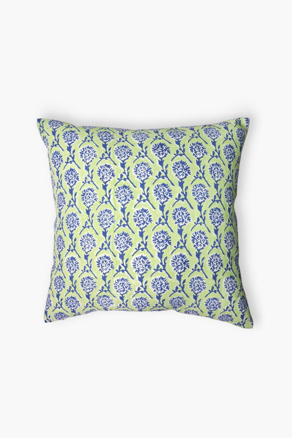 Banyan & Birch Nikhar Pure Linen Throw Pillow Cover - Lily Green