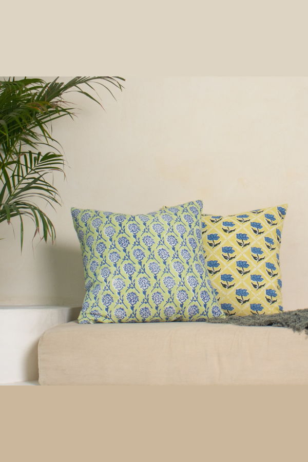 Banyan & Birch Nikhar Pure Linen Throw Pillow Cover - Lily Green