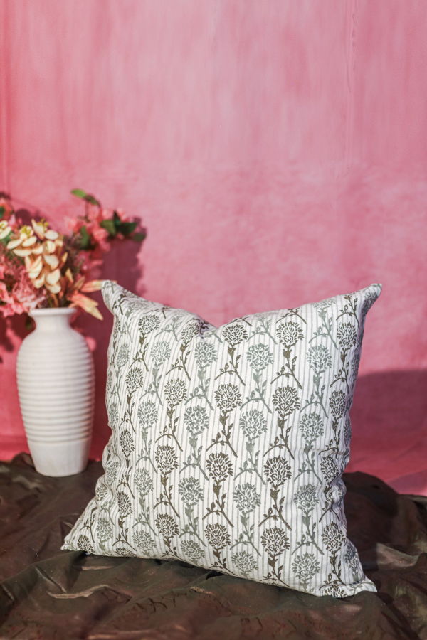 Banyan & Birch Nikhar Pure Linen Throw Pillow Cover - Sage Green