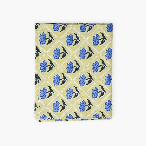 Banyan & Birch Noor Pure Linen Handprinted Table Runner - Butter Yellow