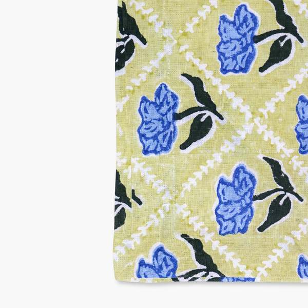 Banyan & Birch Noor Pure Linen Handprinted Table Runner - Butter Yellow