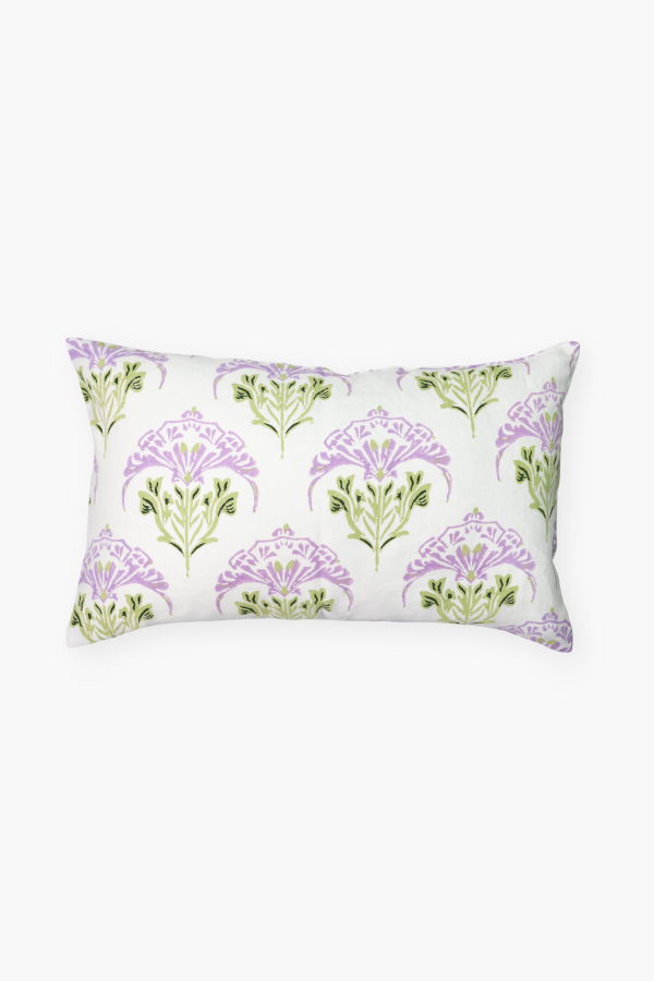 Banyan & Birch Soma Lumbar Linen Throw Pillow Cover - Lavender