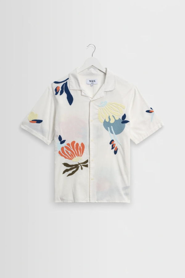 Wax London Didcot Chunky Stitch Flower Shirt