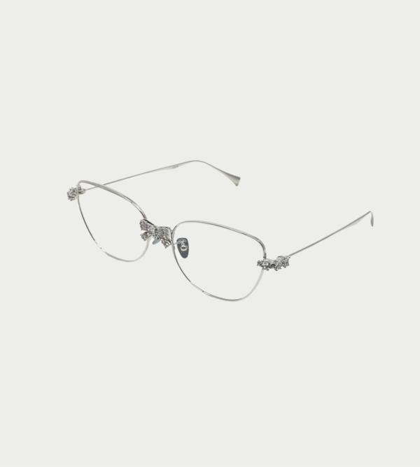 YVMIN Bowknot Decoration Large Frame Glasses - Silver YVMIN Bowknot Decoration Large Frame Glasses - Silver