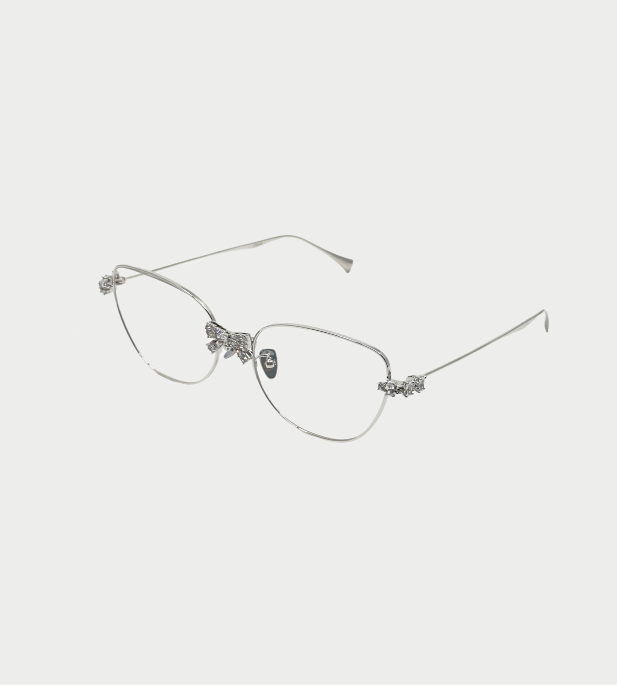 YVMIN Bowknot Decoration Large Frame Glasses - Silver - Image 1 of 4