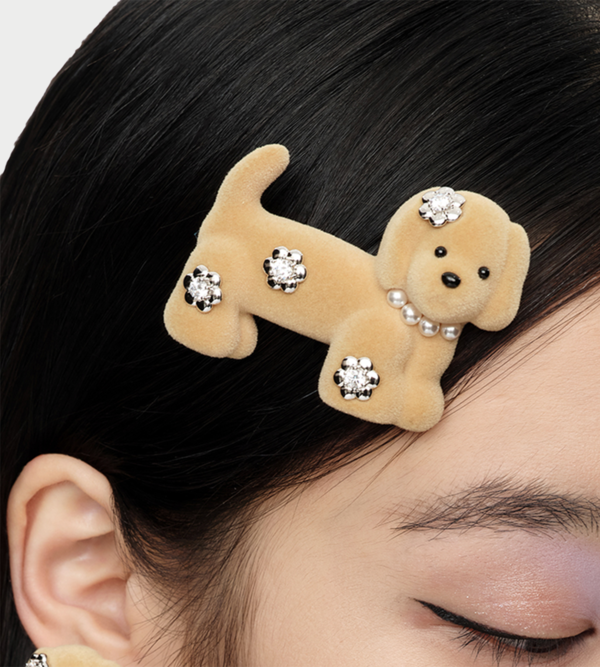 YVMIN Flower Decorated Puppy Hair Pin