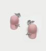YVMIN Hat Pearl Earring Pink (Pair) - Thumbnail 1