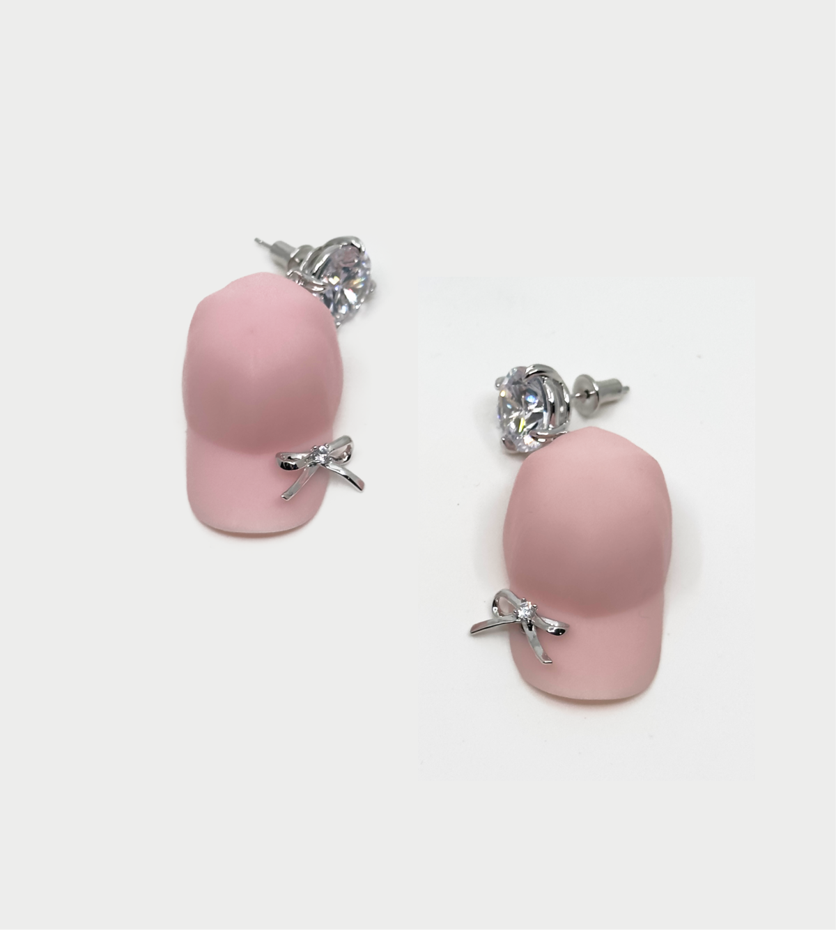 YVMIN Hat Pearl Earring Pink (Pair) - Image 1 of 4