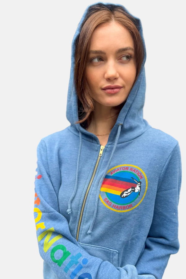 Blue&Cream Sag Harbor Signature Zip Hoodie - Faded Water