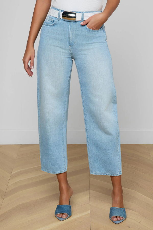 L'agence Mallis High-Rise Bow-Leg Jeans - Brea