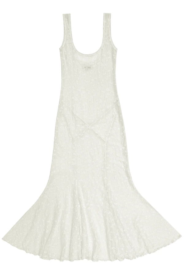 Ali Golden Flower Tank Dress with Asymmetrical Hem