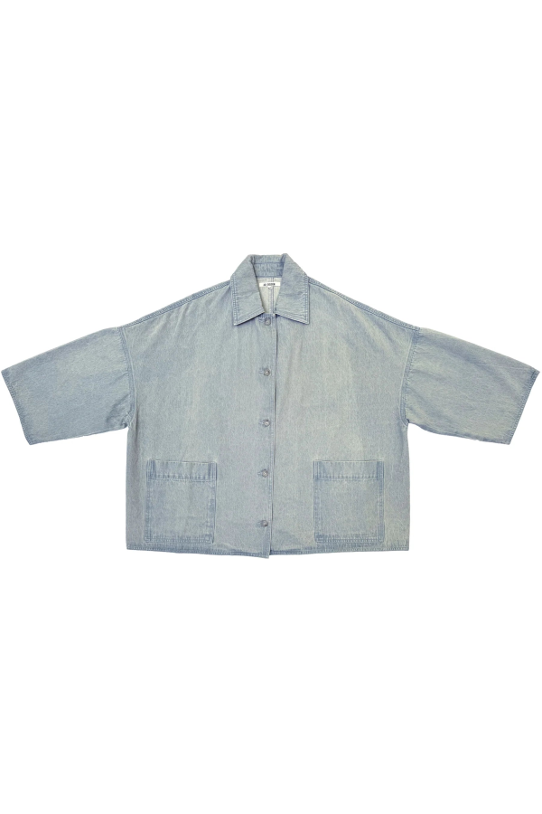 Ali Golden Light Denim Oversized Shirt Jacket