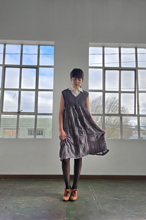 Vintage Issey Miyake Cauliflower Stone Scrunched Dress