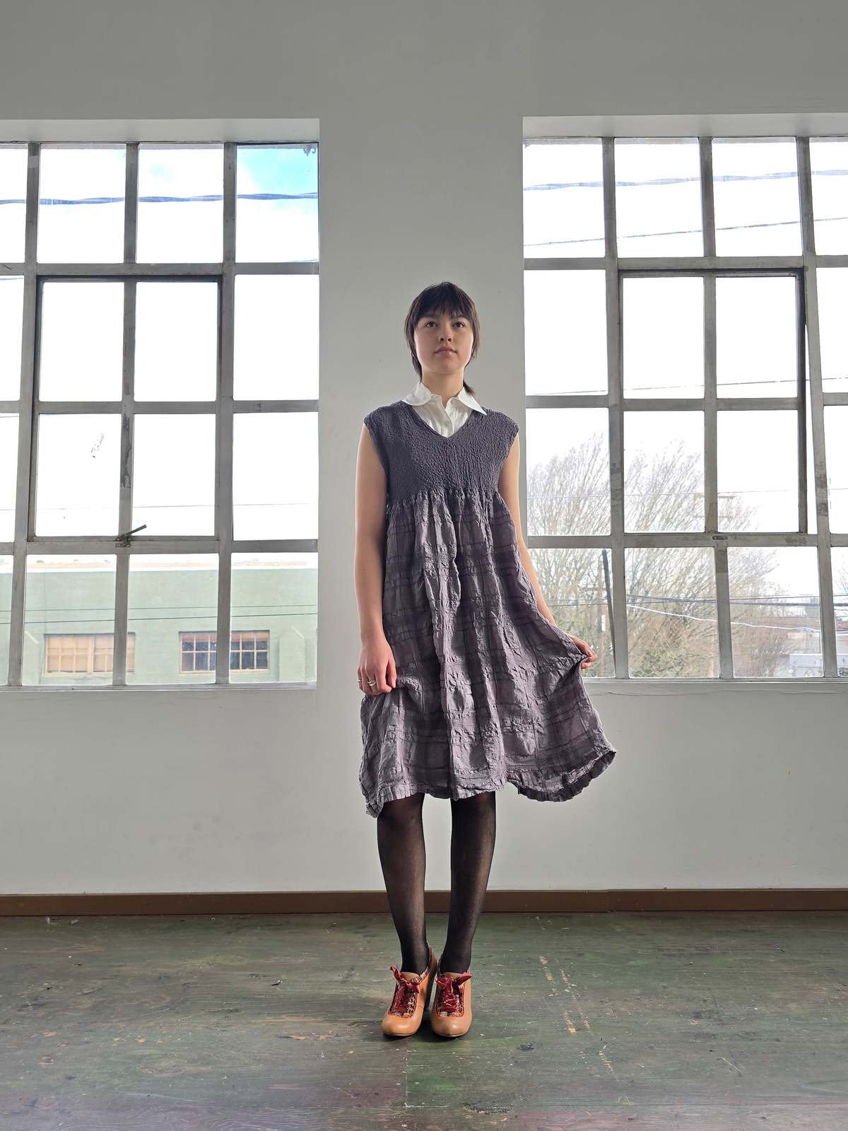 Vintage Issey Miyake Cauliflower Stone Scrunched Dress - Image 2 of 6