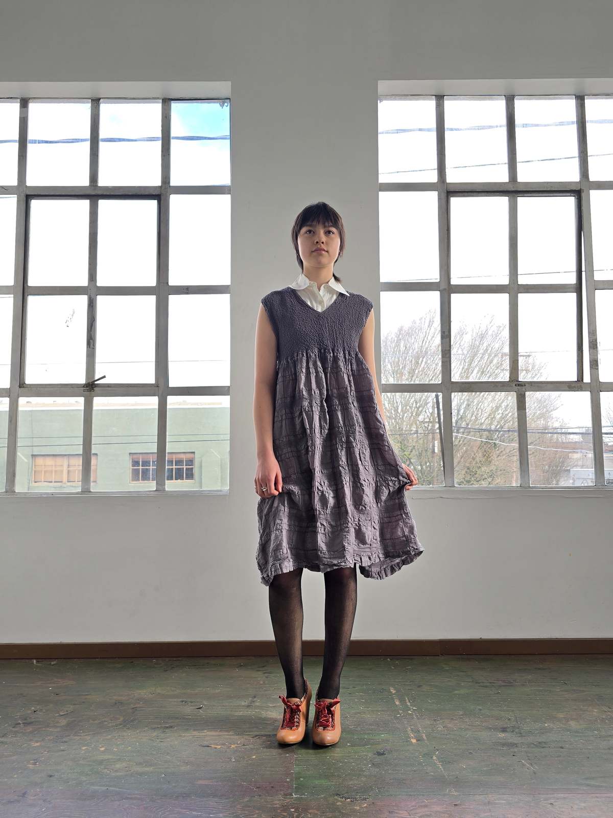 Vintage Issey Miyake Cauliflower Stone Scrunched Dress - Image 6 of 6