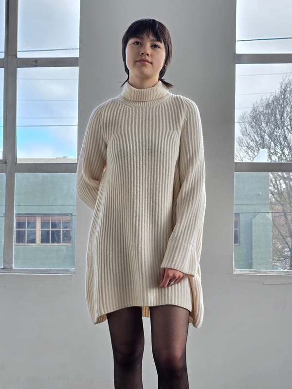 Vintage The Row Wool Sweaterdress Dress - White