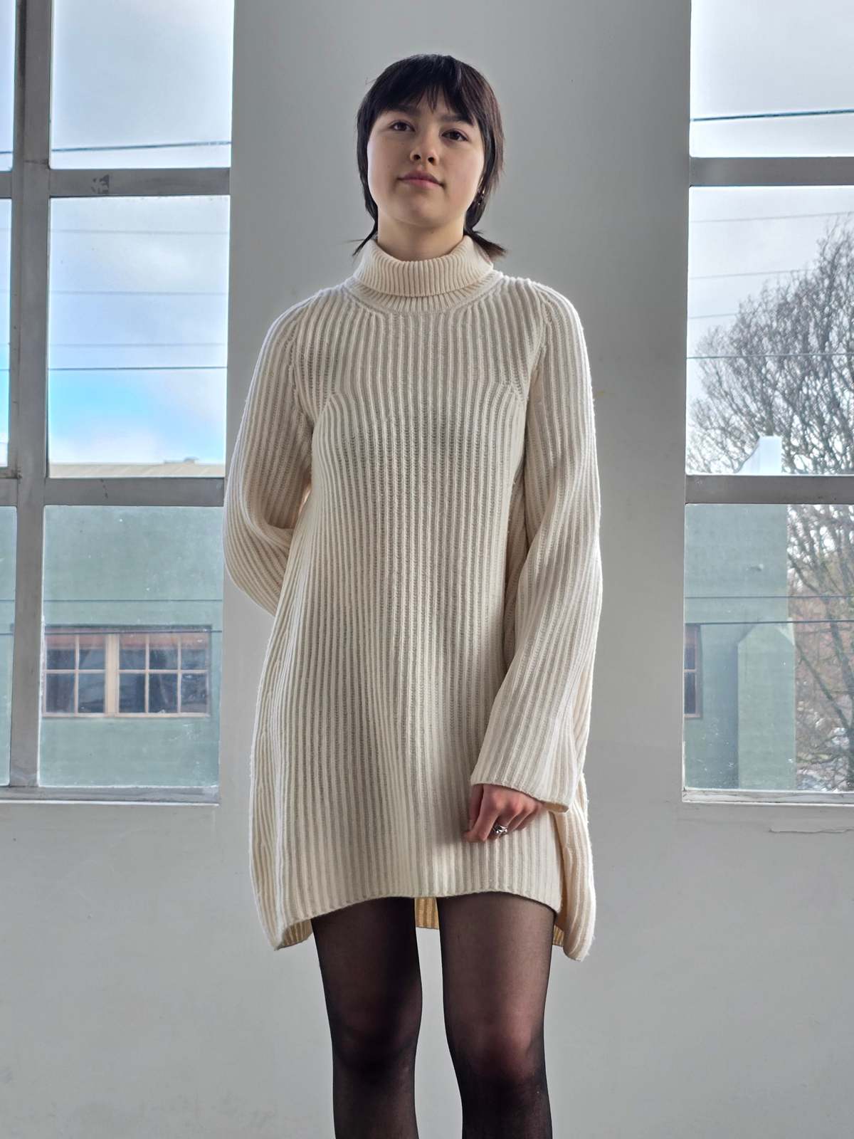 Vintage The Row Wool Sweaterdress Dress - White - Image 5 of 5