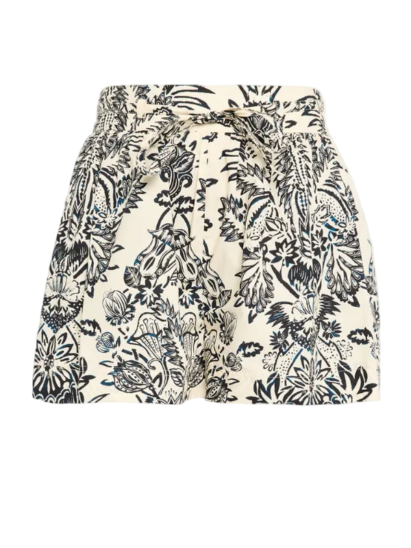 Ulla Johnson Rowan Belted Shorts - Ivory Flora