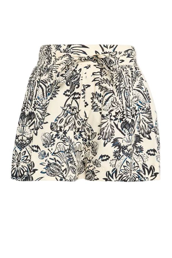 Ulla Johnson Rowan Belted Shorts - Ivory Flora