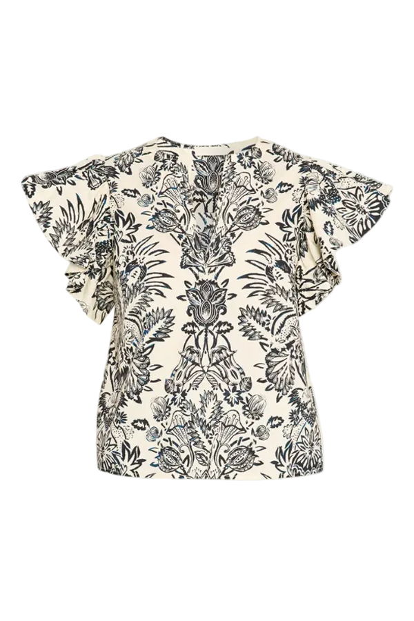 Ulla Johnson Severine Flutter Sleeve Top