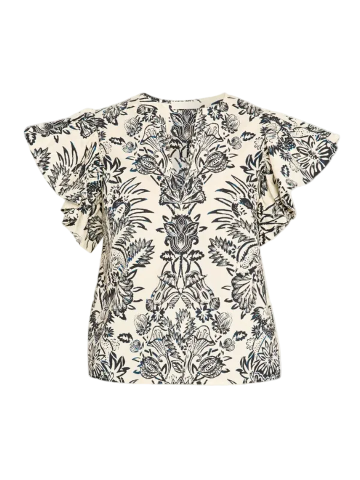 Ulla Johnson Severine Flutter Sleeve Top - Image 1 of 3