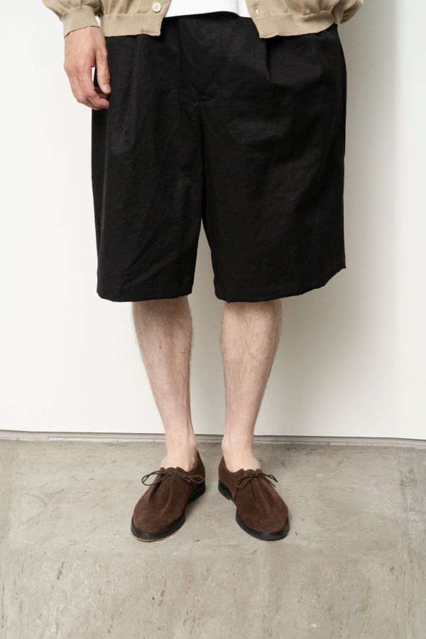 Still By Hand Linen Mixed Wide Shorts