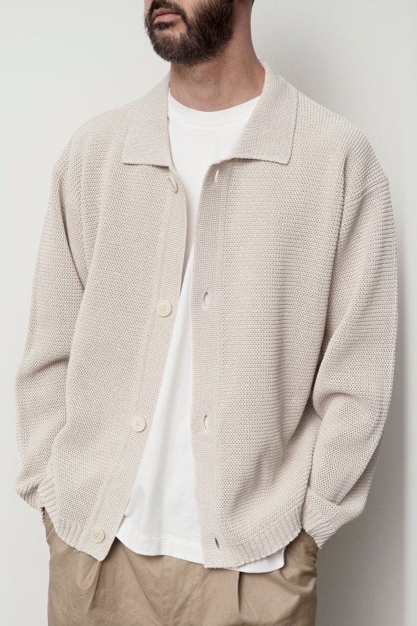 Still By Hand Paper Mixed Knit Blouson Jacket