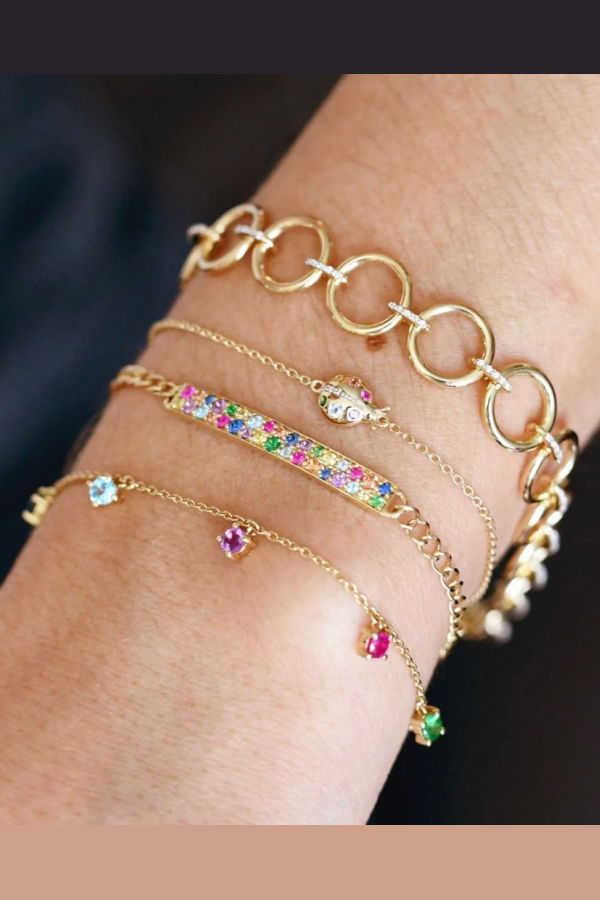Eriness Rainbow Charm Bracelet
