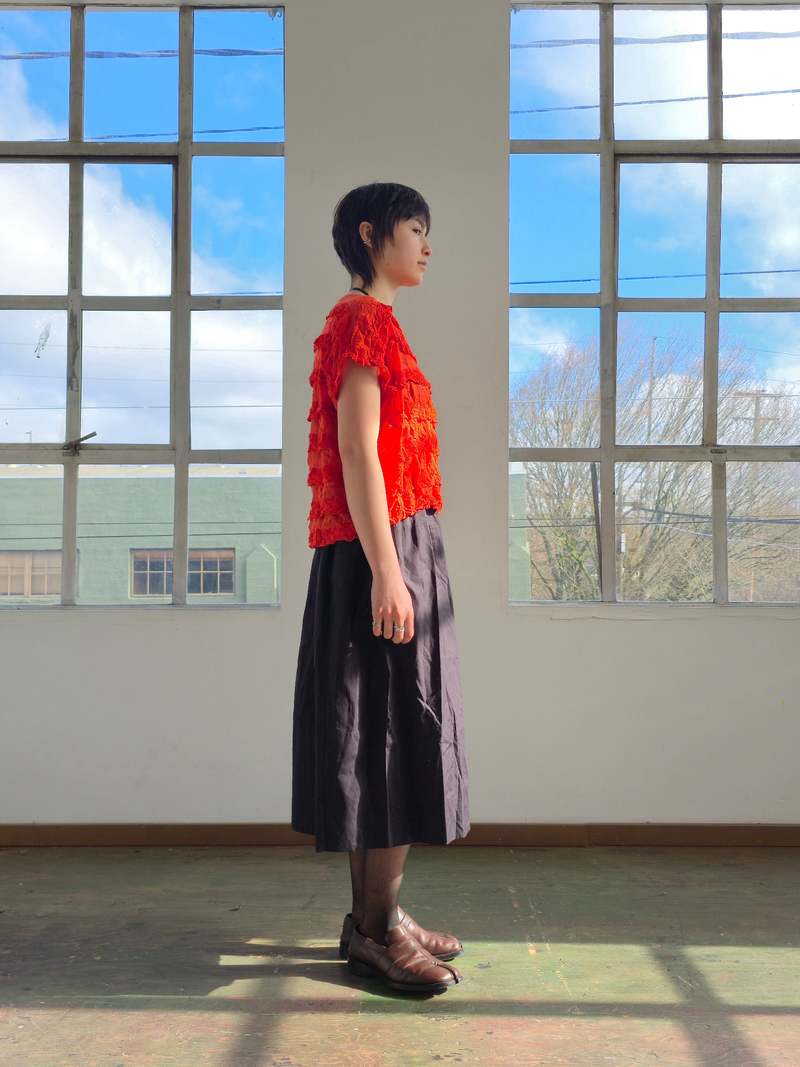 Vintage Issey Miyake Me Poppy Scrunch Top