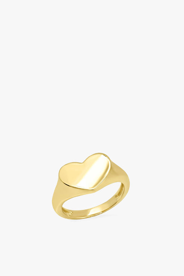 Eriness Gold Smushed Heart Pinky Ring