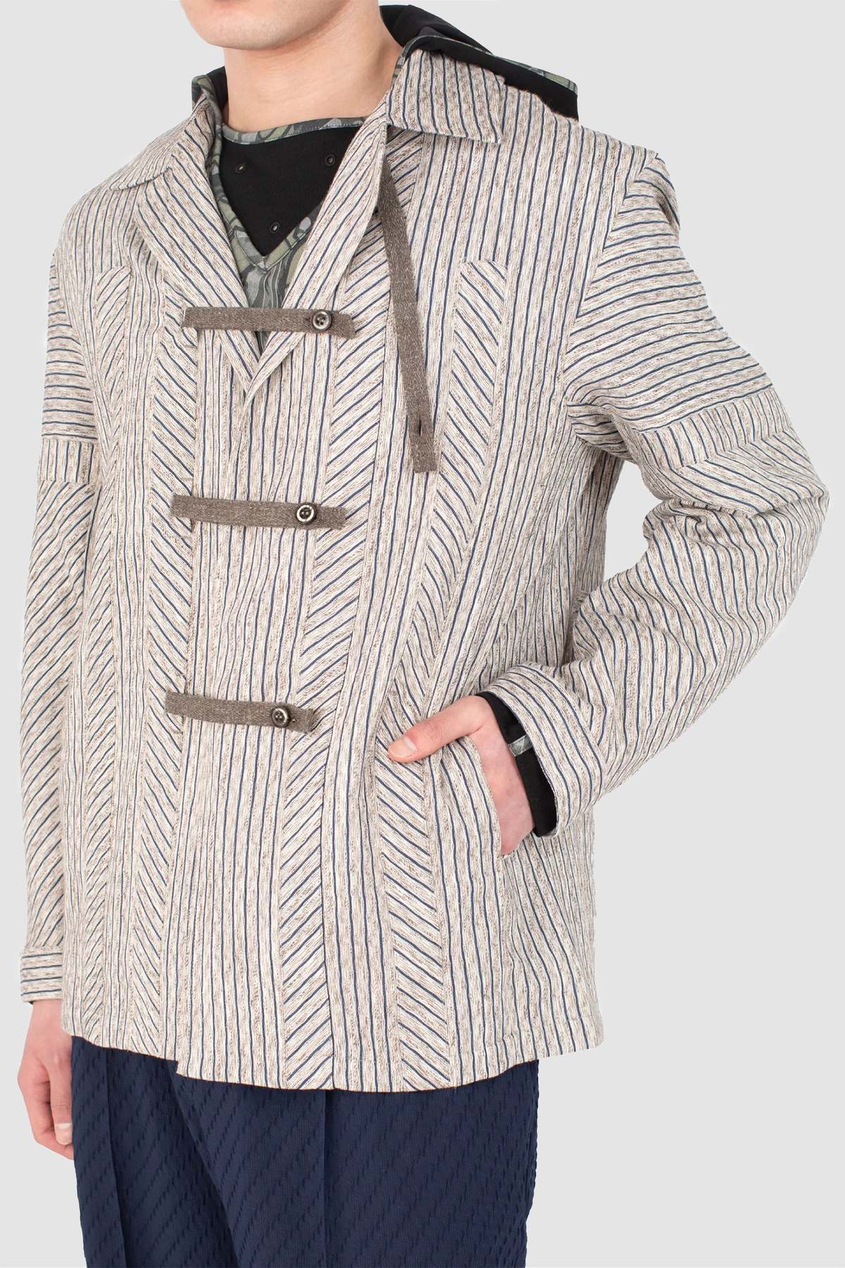 kiko kostadinov Kyan Shirt - Tan/Blue - Image 6 of 11